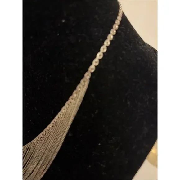 Vintage Sterling Silver .925 Multi Strand Waterfall Necklace 226 - Picture 3 of 4